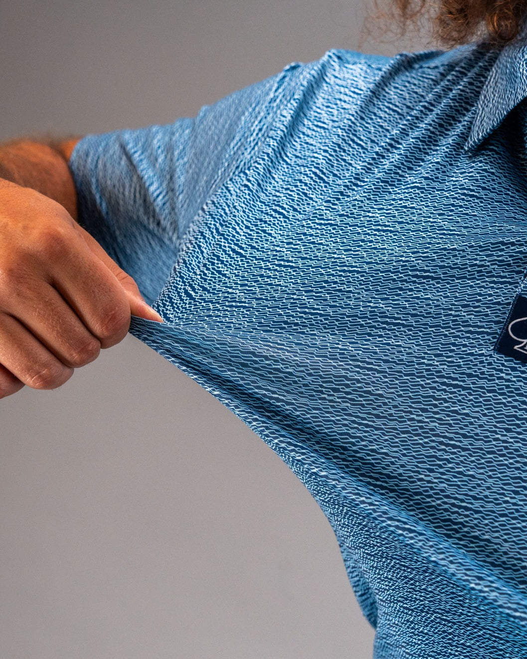 Squiggle Blue Golf Polo