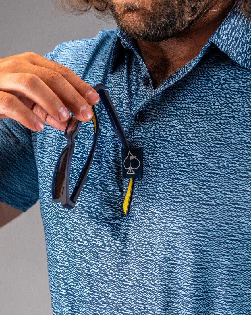Squiggle Blue Golf Polo