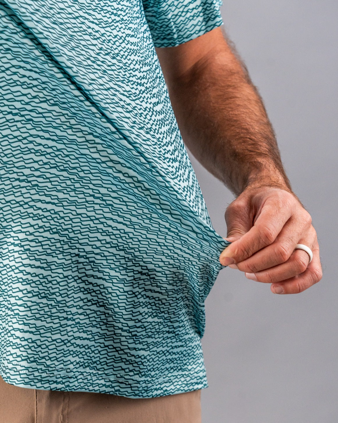 Squiggle Teal Golf Polo