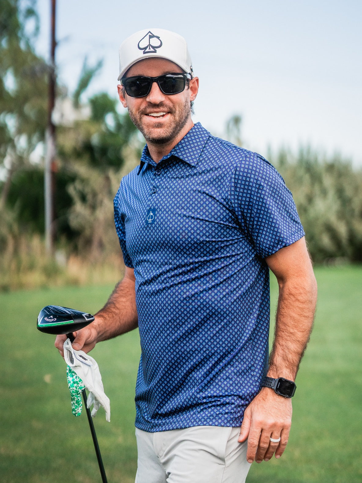 Blue Geo Golf Polo