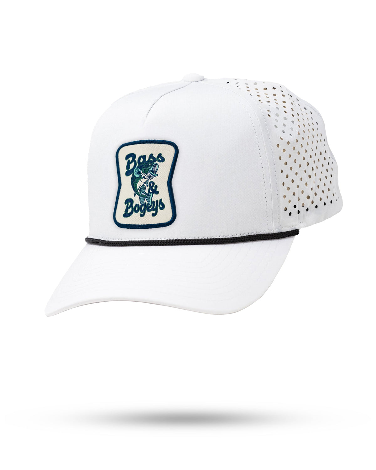 Perforated Golf Rope Hat - Bass and Bogeys - White