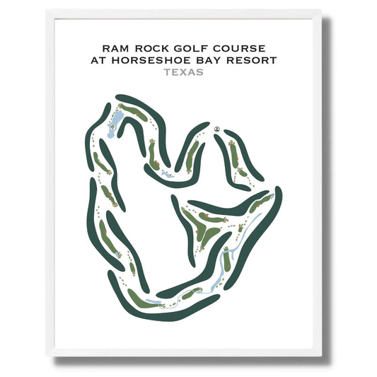 Ram Rock Golf Course, Horseshoe Bay Resort, Texas - Printed Golf Course