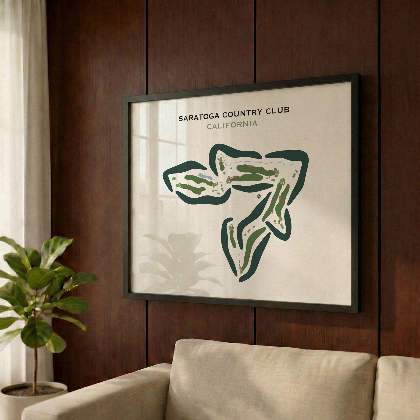 Saratoga Country Club, California - Printed Golf Course
