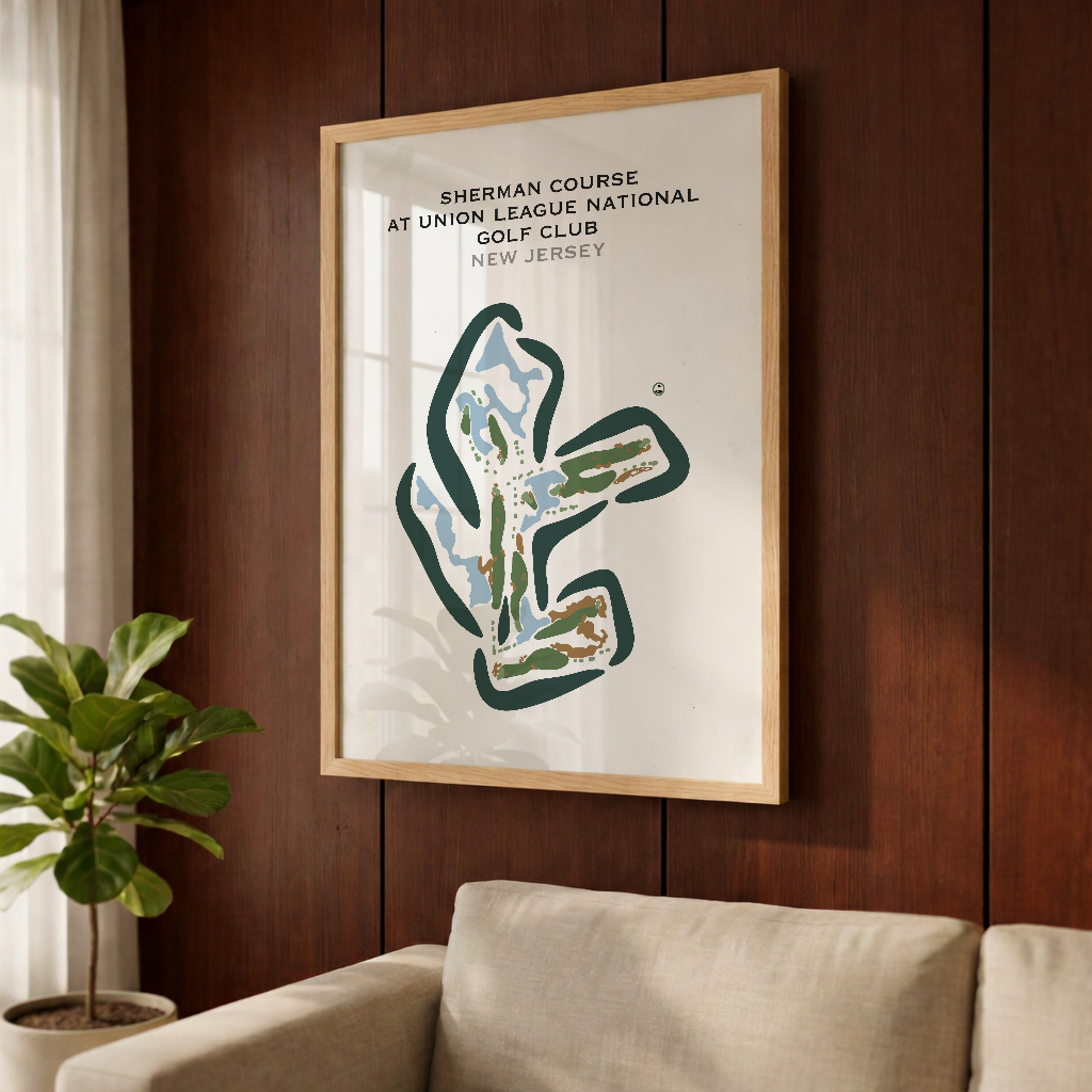 Sherman Course at Union League National Golf Club, New Jersey - Printed Golf Courses