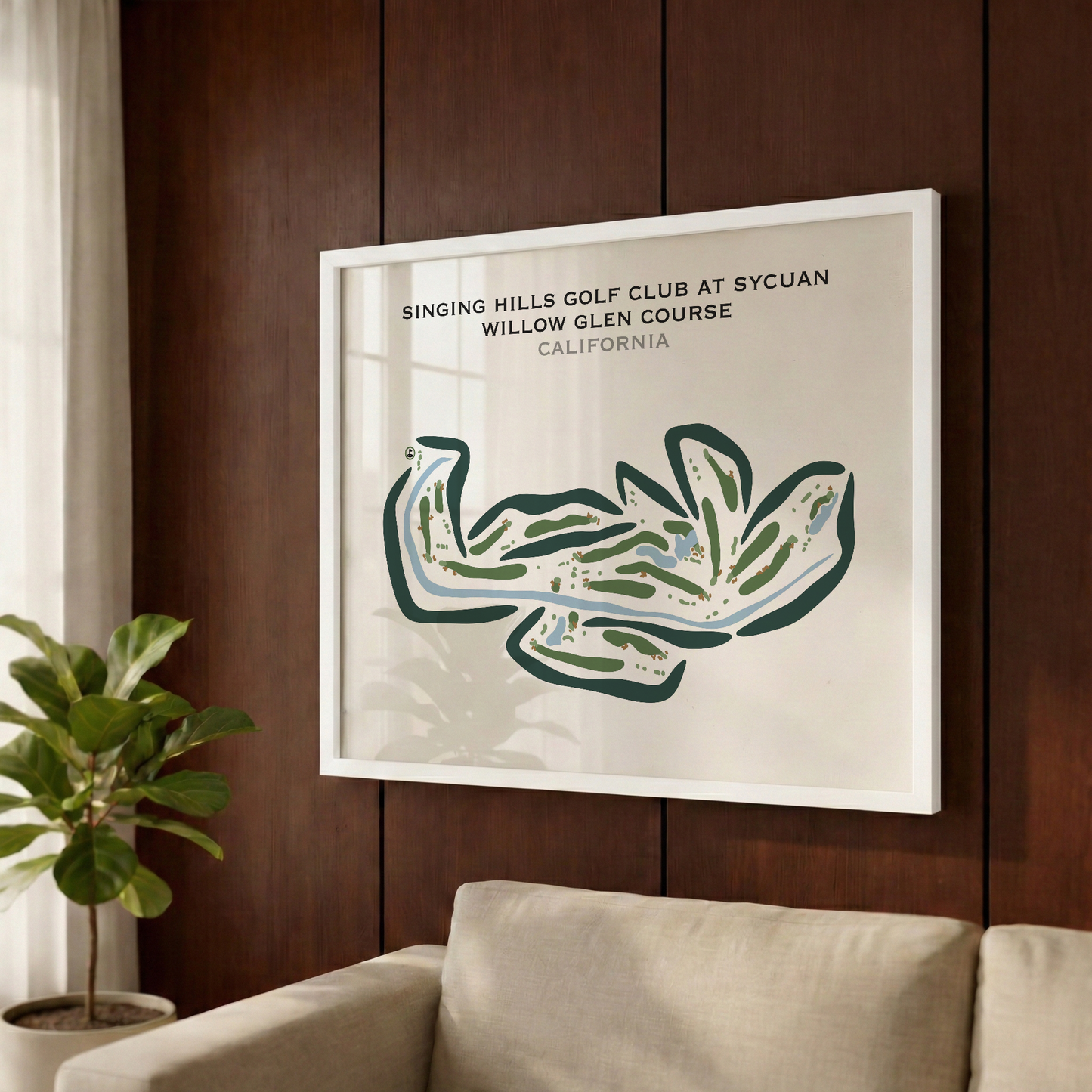 Willow Glen Golf Course at Singing Hills Golf Club, California - Printed Golf Courses
