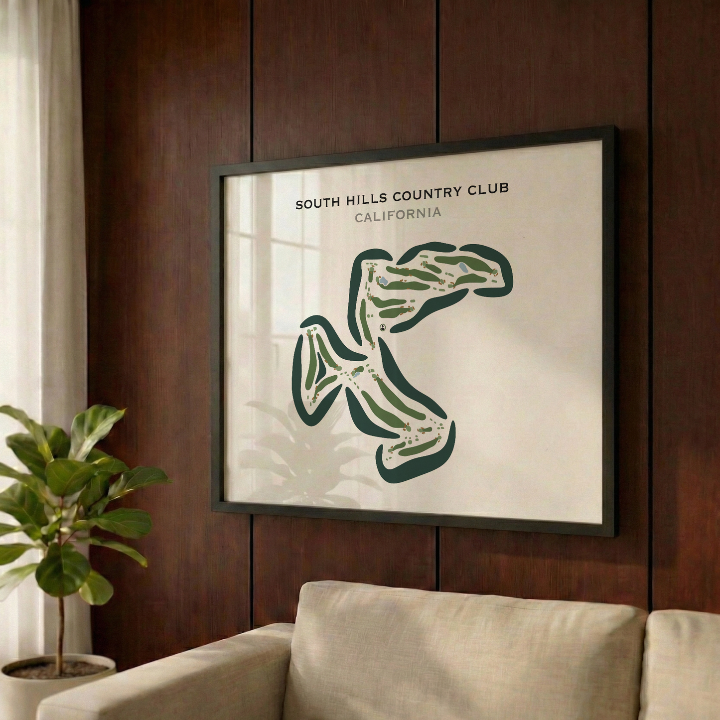 South Hills Country Club, California - Printed Golf Courses