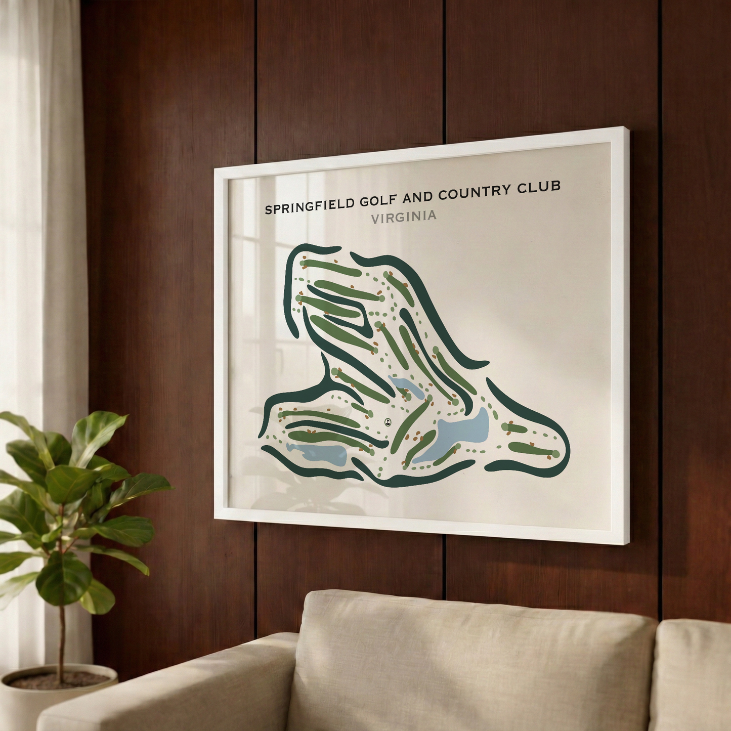 Springfield Golf & Country Club, Virginia - Printed Golf Courses