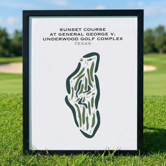 Sunset Course at General George V. Underwood Golf Complex, Texas - Printed Golf Courses