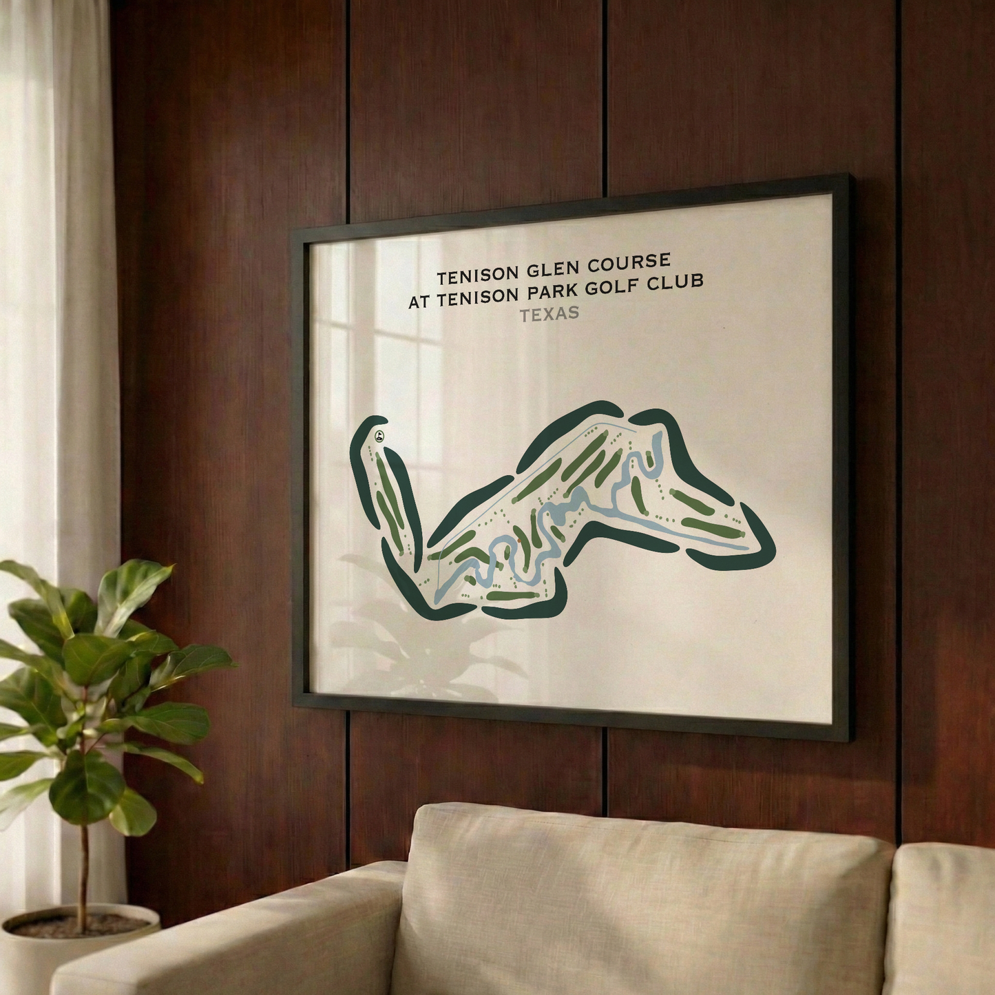 Tenison Glen Course at Tenison Park Golf Club, Texas - Printed Golf Courses