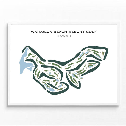 Waikoloa Beach Resort Golf, Hawaii - Printed Golf Courses