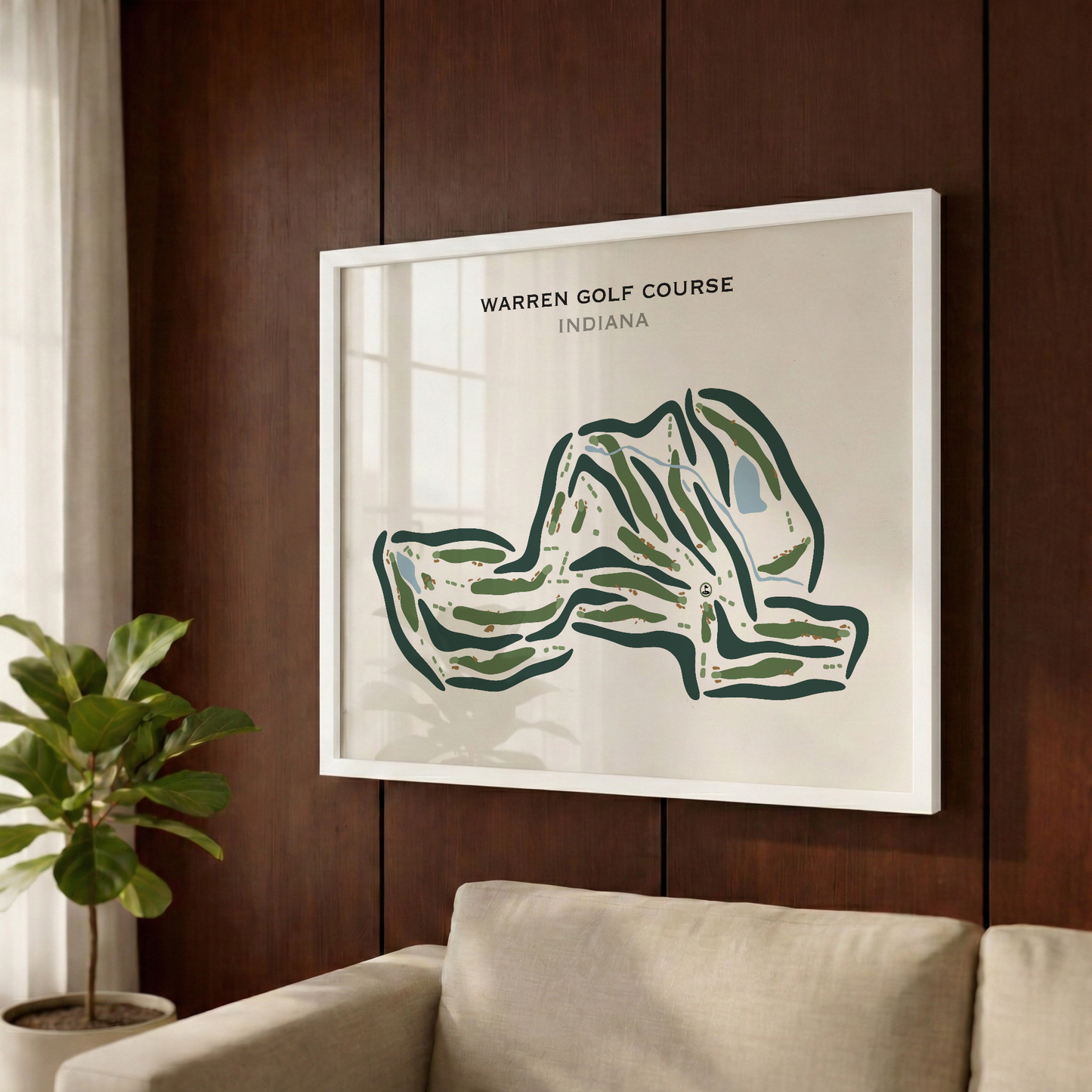 Warren Golf Course, Indiana - Printed Golf Courses