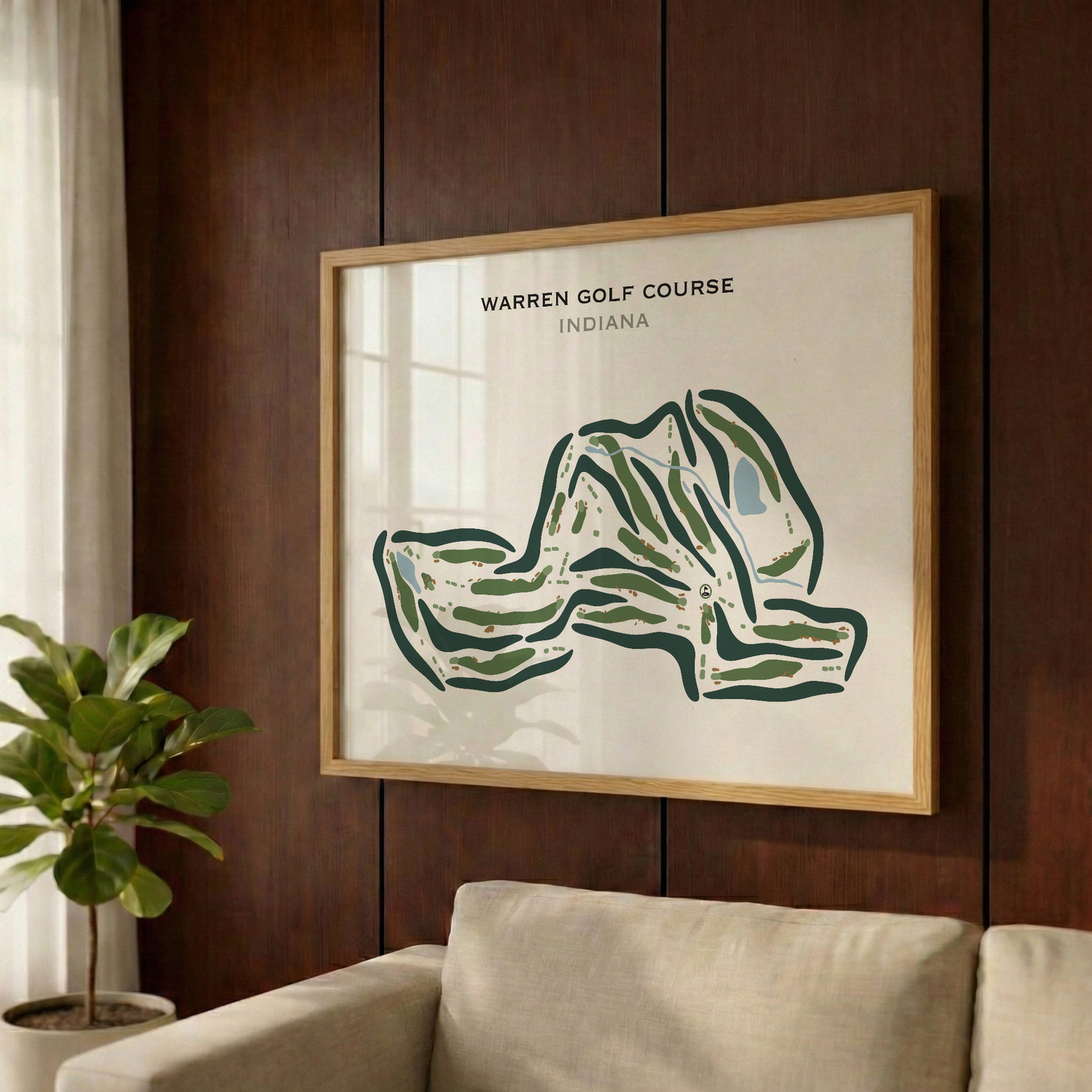 Warren Golf Course, Indiana - Printed Golf Courses