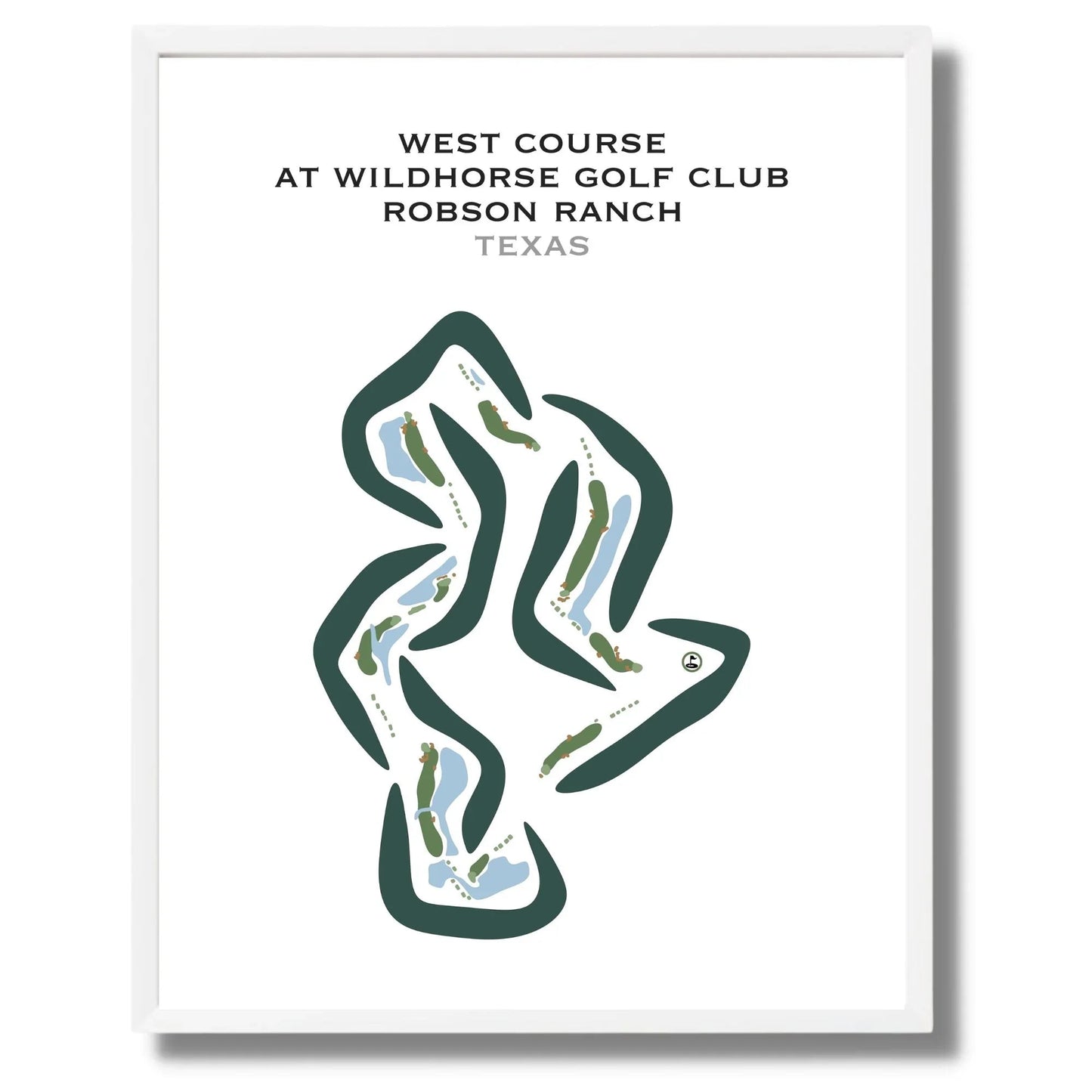 West Course at Wildhorse Golf Club at Robson Ranch, Texas - Printed Golf Courses
