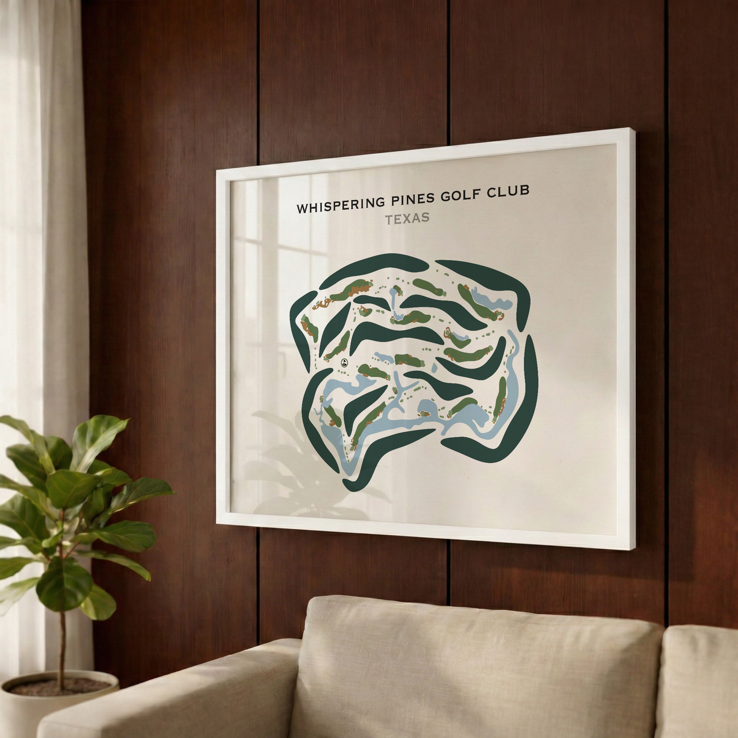 Whispering Pines Golf Club, Texas - Printed Golf Courses