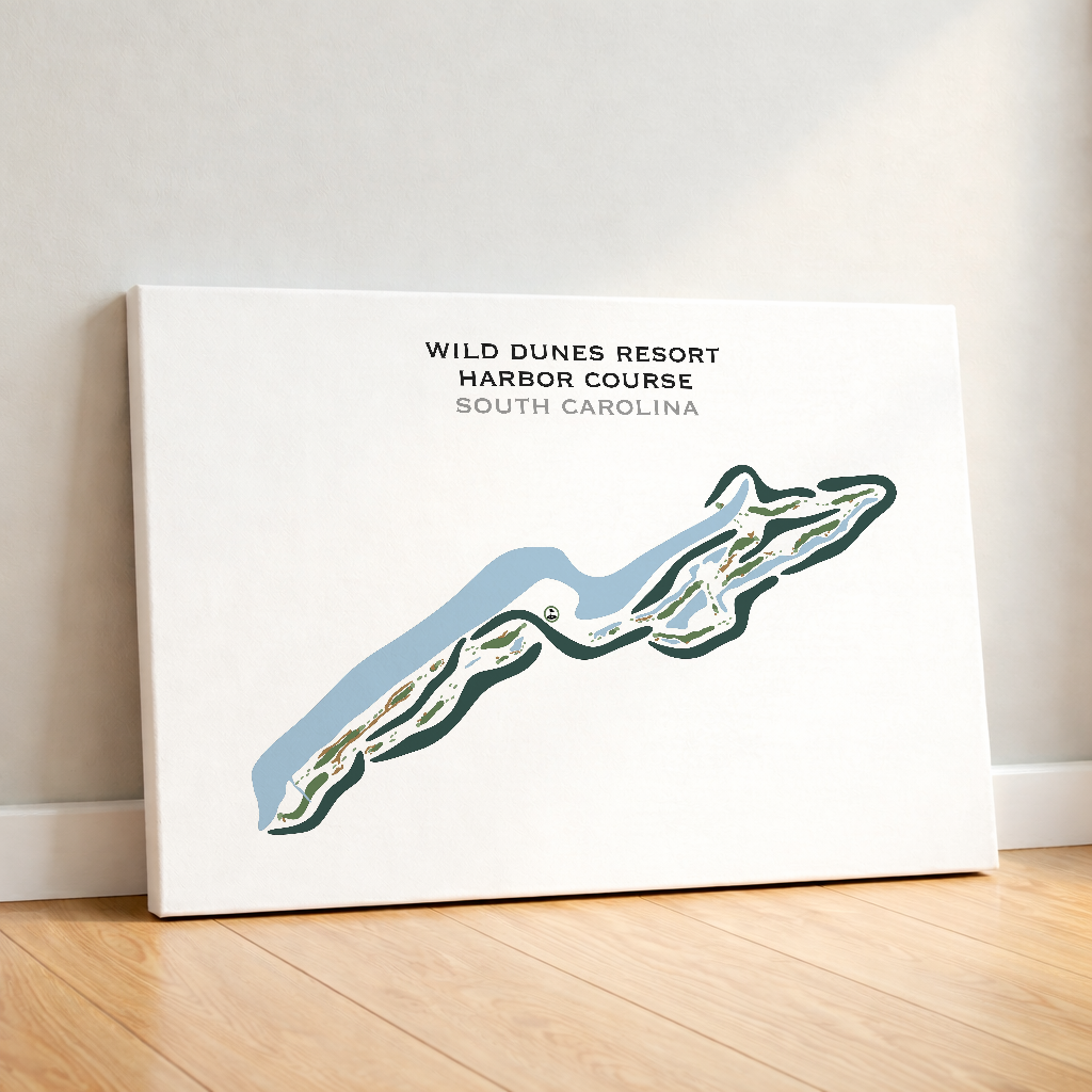 Wild Dunes Resort Harbor Course, South Carolina - Printed Golf Courses