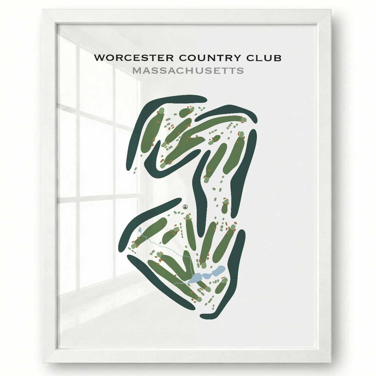 Worcester Country Club, Massachusetts - Printed Golf Courses