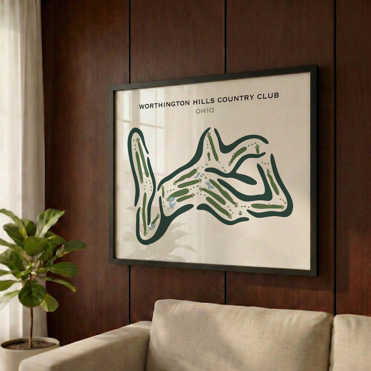 Worthington Hills Country Club, Ohio - Printed Golf Courses