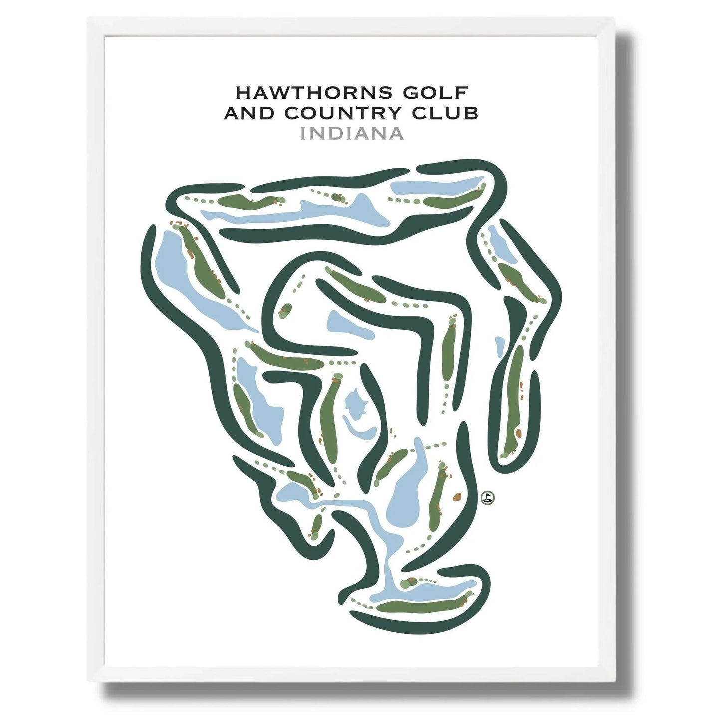 Hawthorns Golf and Country Club, Indiana - Printed Golf Courses