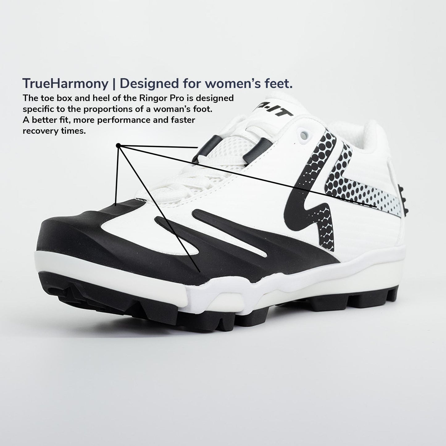 Ringor SwiftStep Pro TPU Softball Cleat Women's White