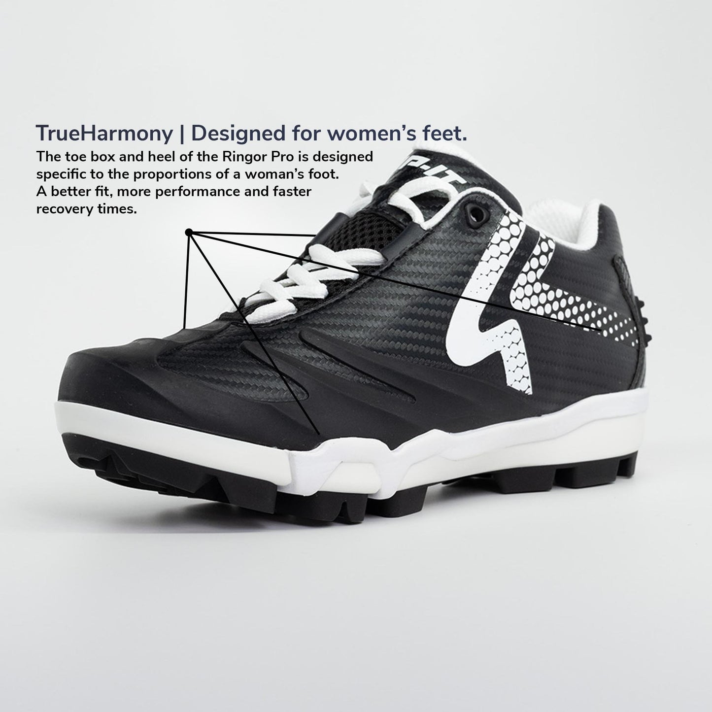 Ringor SwiftStep Pro TPU Softball Cleat Women's Black