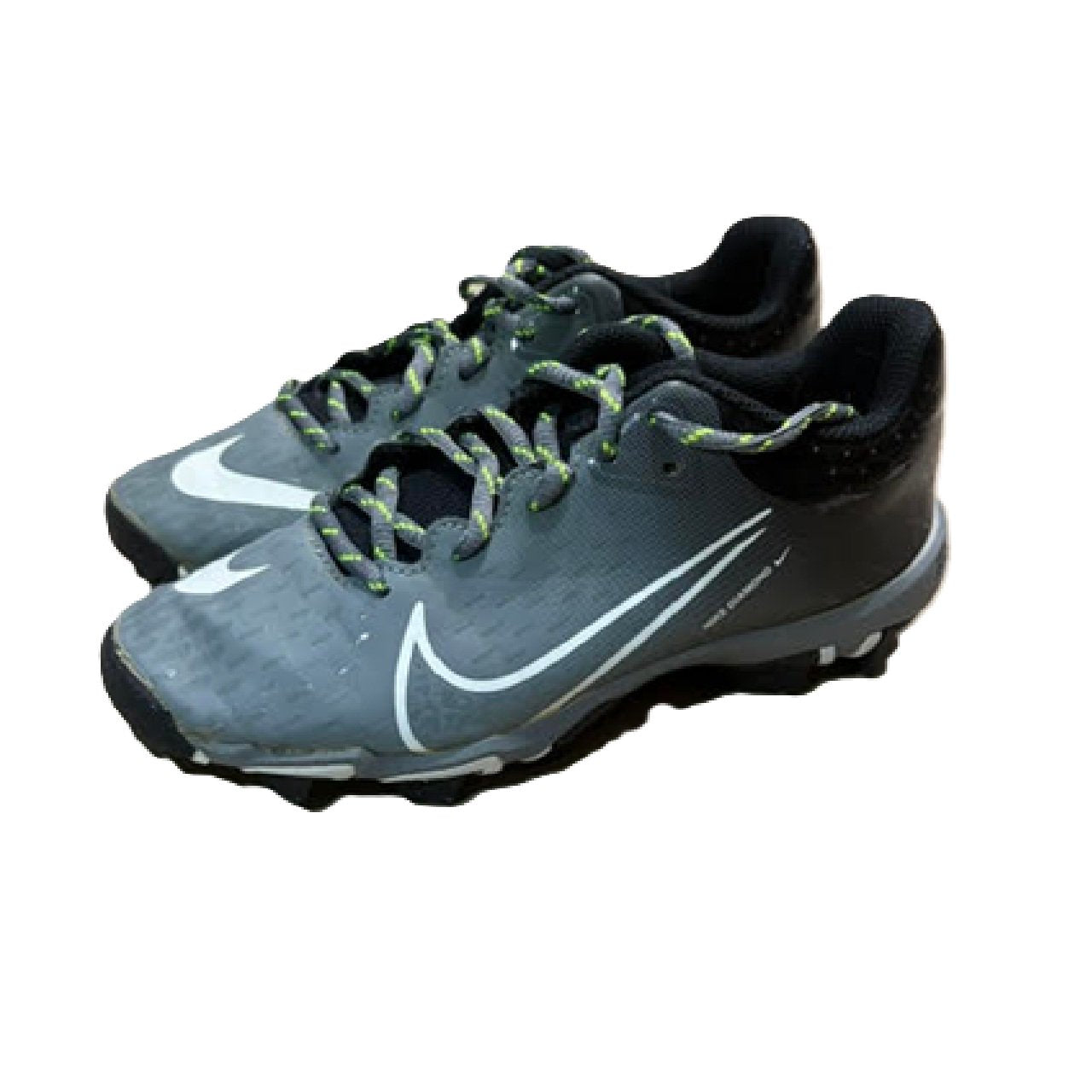 Nike Hyperdiamond 4 Keystone Girls Softball Cleats - Youth 3Y, Gray/Volt/White BM1
