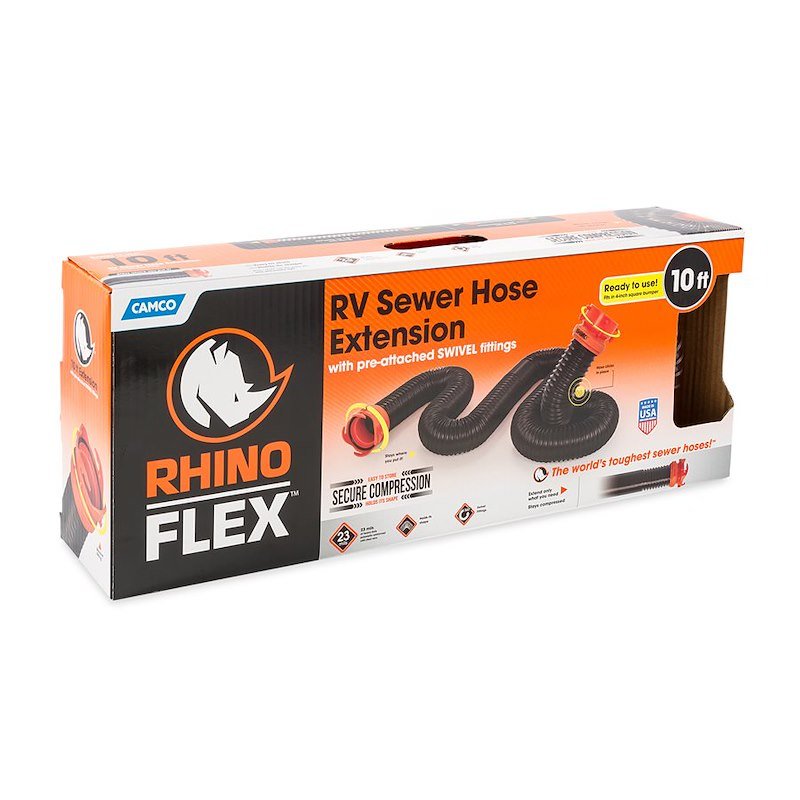 Camco RhinoFLEX 10' Sewer Hose Extension w/Swivel Bayonet & Lug