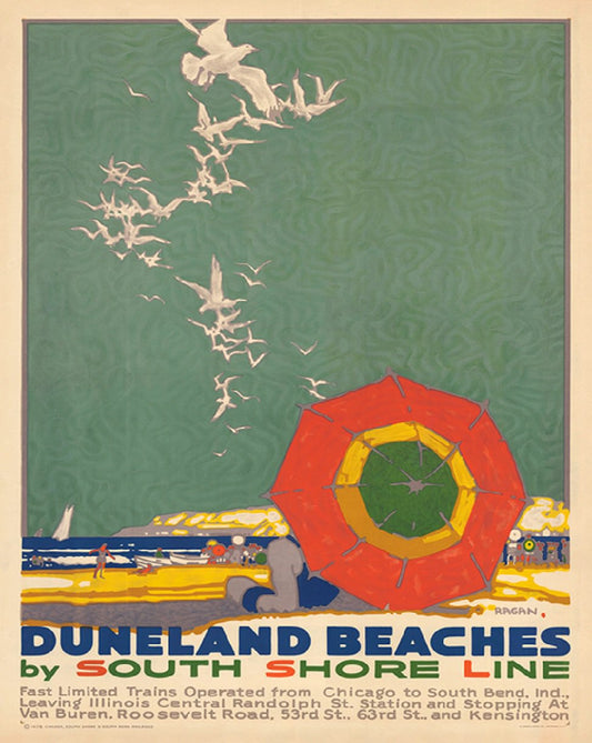 Duneland Beaches by South Shore Line Vintage Reproduction Poster