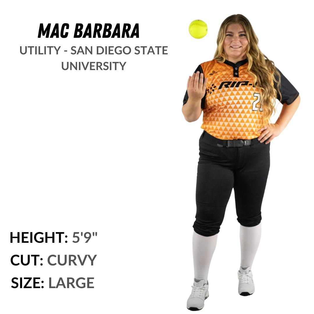 RIP-IT Women's Revolution Softball Pants - Curvy Cut - Black