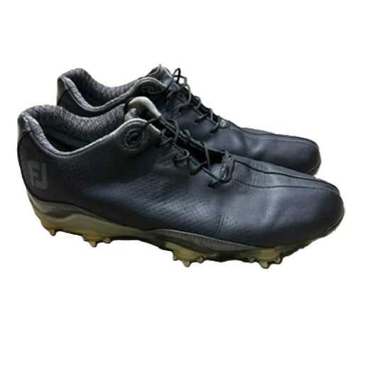 FootJoy D.N.A. Men's Golf Shoes - Black Spiked Leather, US Size 7M
