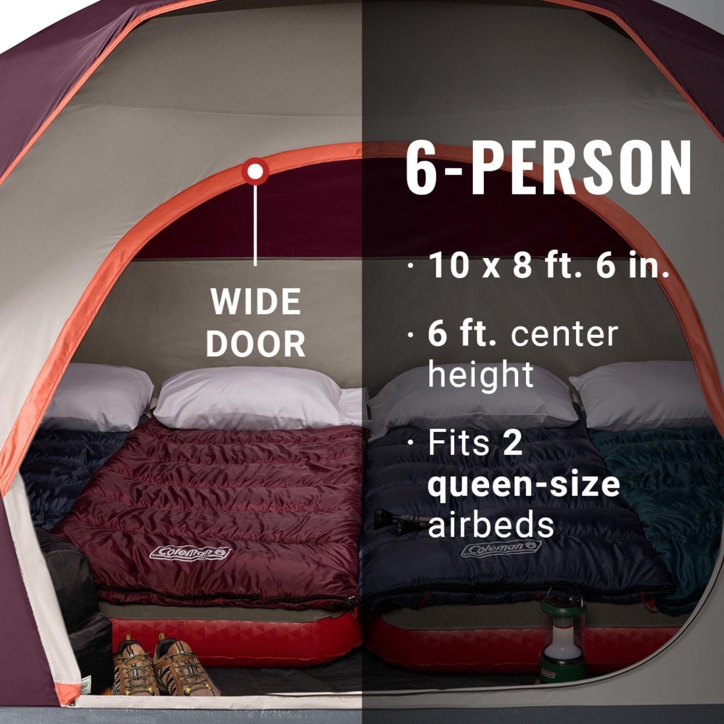 Coleman 6-Person Skydome™ Camping Dome Tent - Blackberry (2207024)