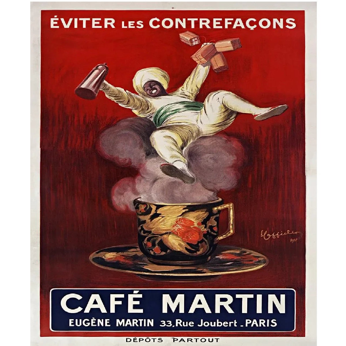 Cafe Martin Coffee Vintage Art Reproduction Poster 24" x 36"