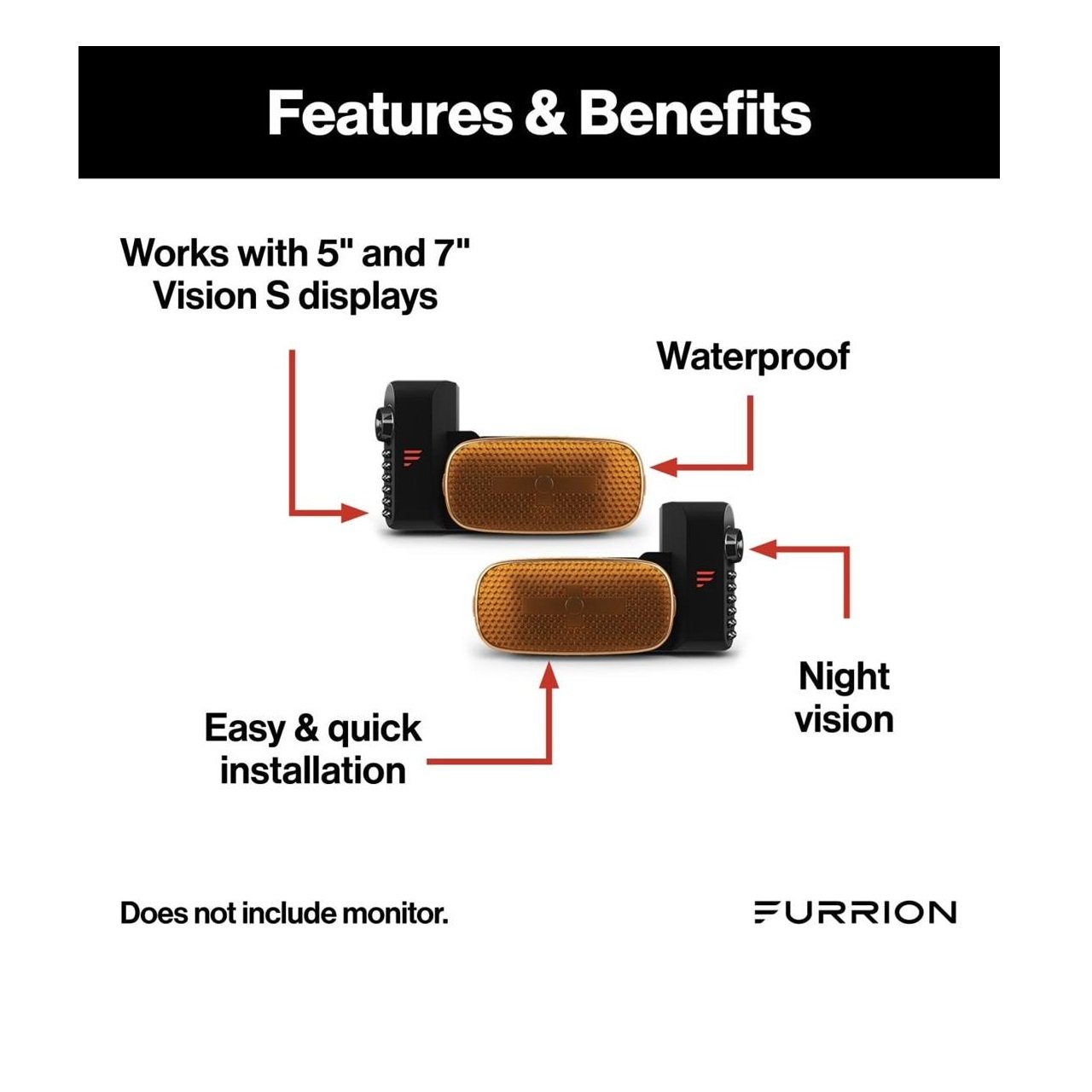 Furrion Vision S Wireless RV Backup Cameras, Amber Side Camera Running Lights,