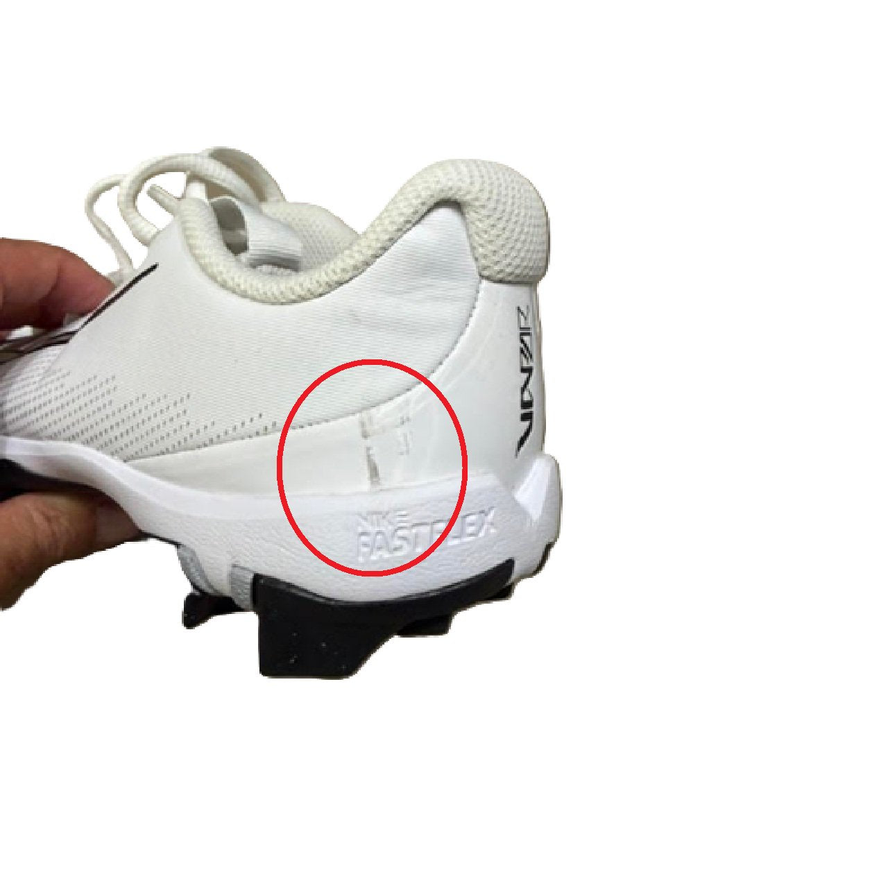 Nike Vapor Shark 3 Low Top Football Cleat White/Gray 5Y BM1