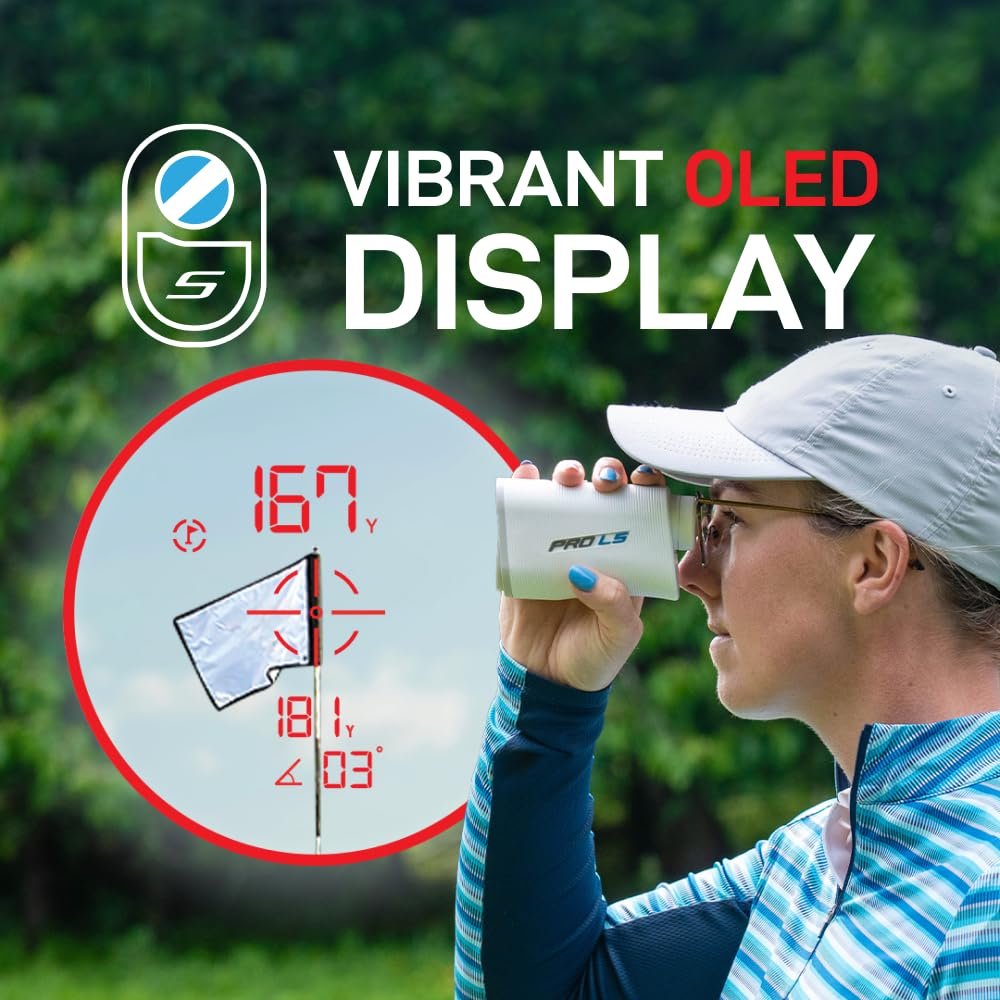 Shot Scope PRO L5 Golf Rangefinder with OLED Display,  1300 Yard Range -White