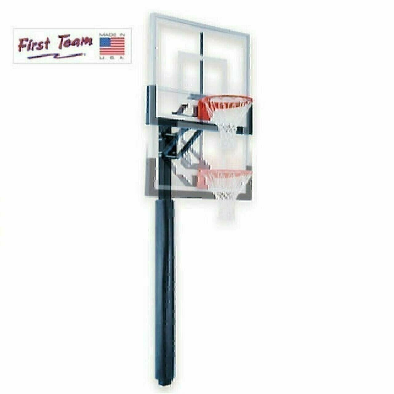 First Team Champ Eclipse Basketball Goal Adjustable- BD w/36x60 Smoke Glass back