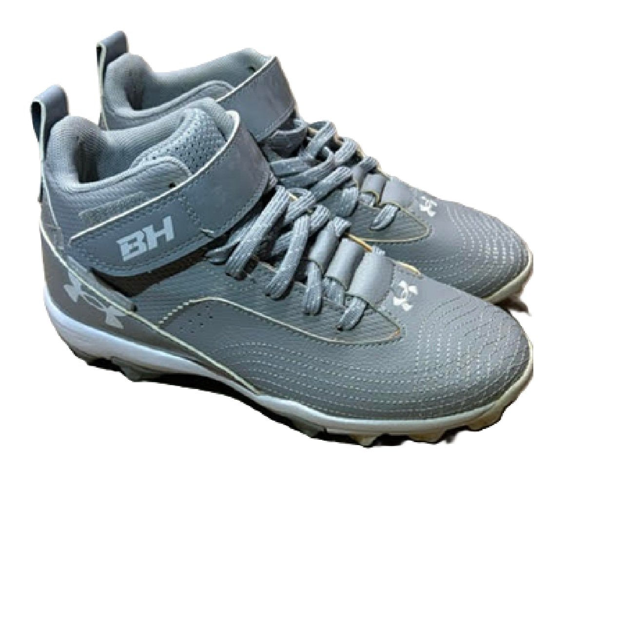 Under Armour Harper 7 Mid RM Jr Baseball Cleats Gray 2Y BM1