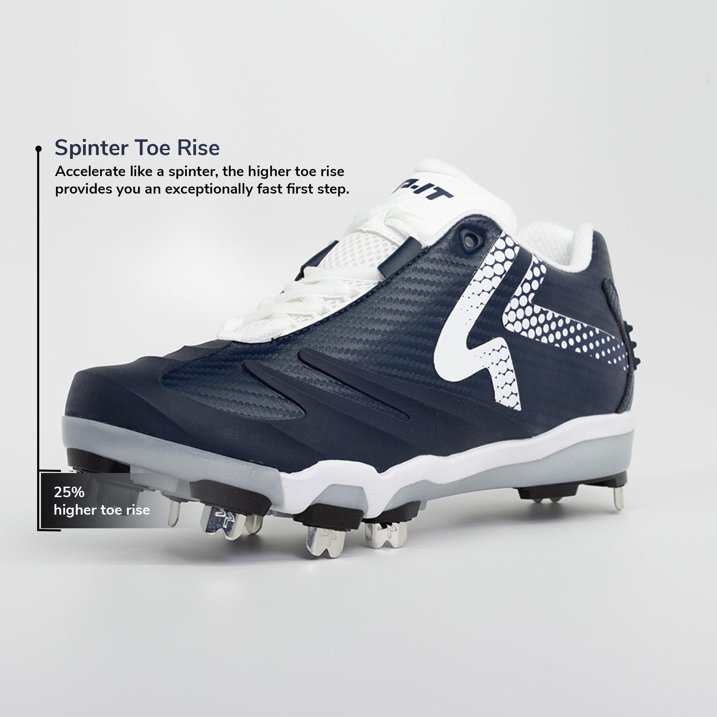 Ringor SwiftStep Pro Metal Softball Cleat |Spike Womens Navy