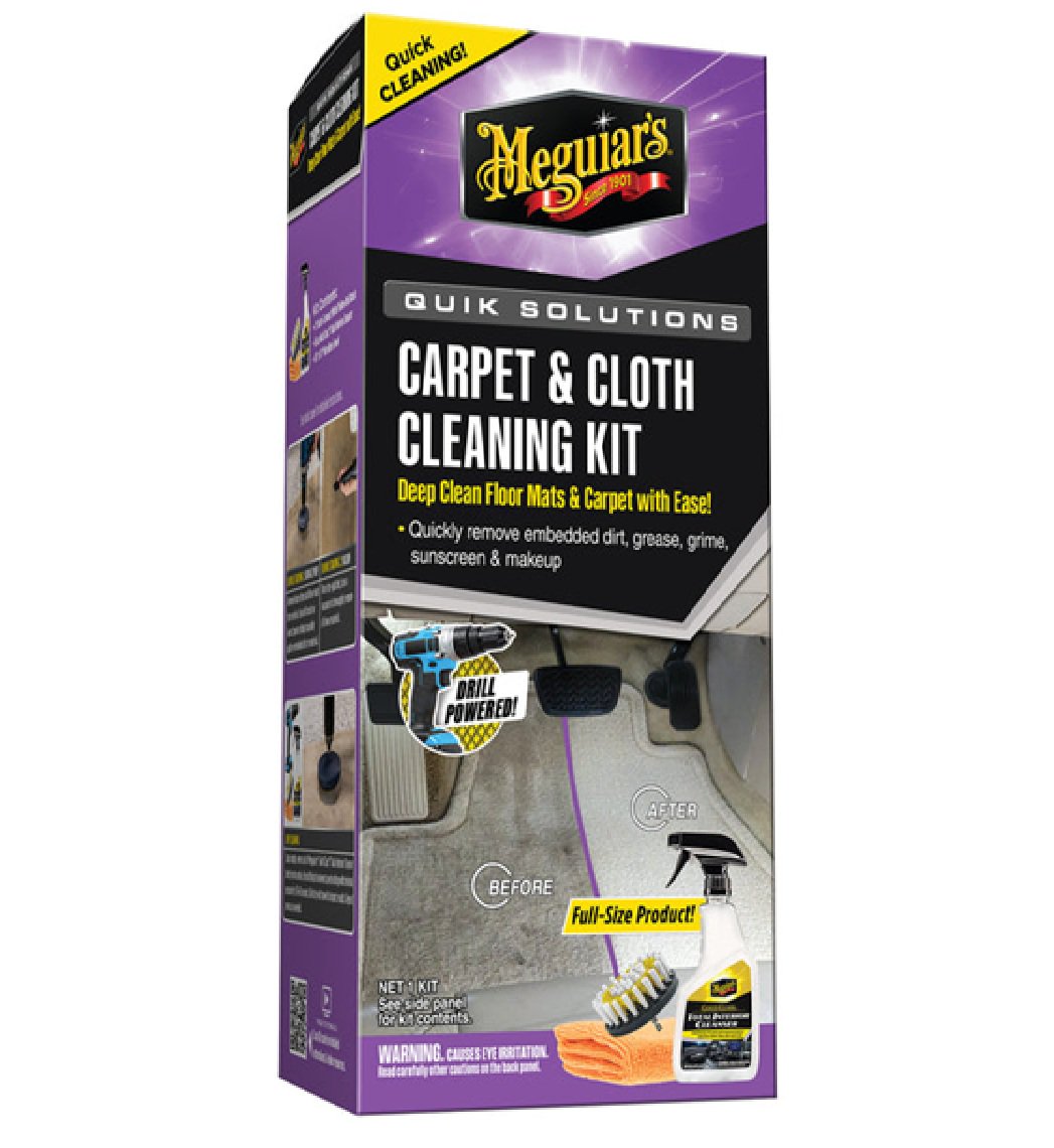 Meguiar's Gold Class Carpet and Cloth Cleaning Kit with Microfiber Towel & Drill Attachment