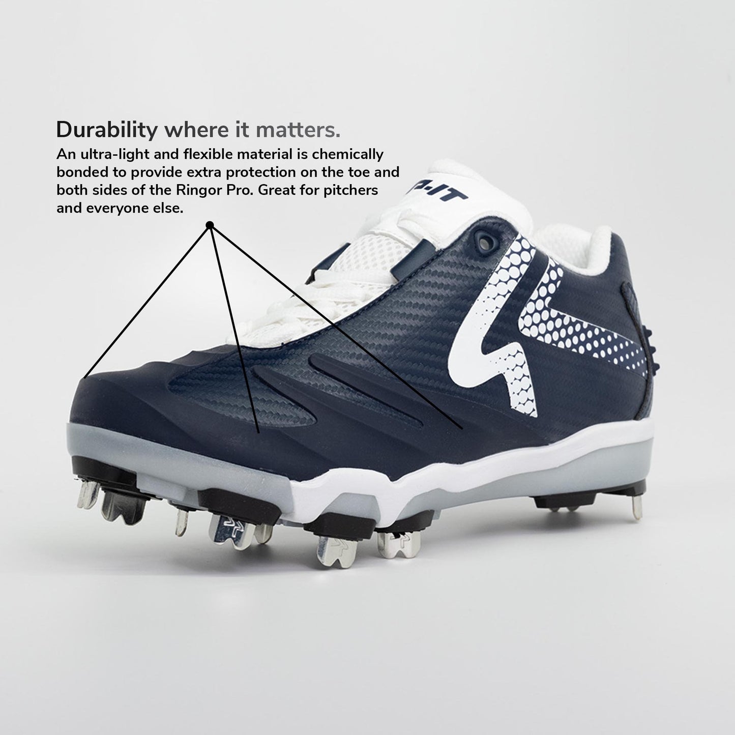 Ringor SwiftStep Pro Metal Softball Cleat |Spike Womens Navy