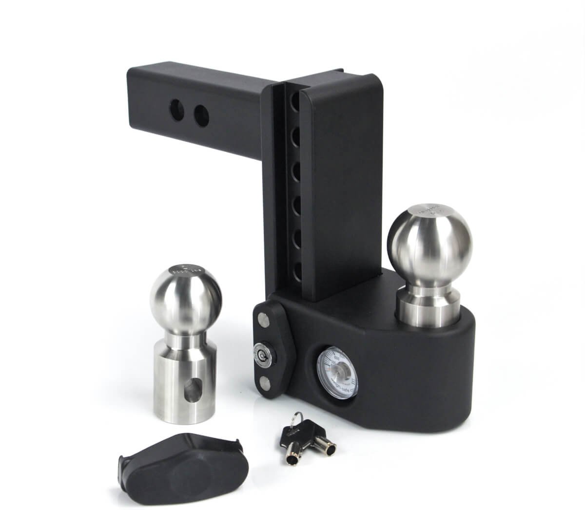 Weigh Safe Ball Mount with 6" Drop & 2.5" Shank/Shaft (18,500 GTW), Adjustable Trailer Hitch w/Hydraulic Scale,