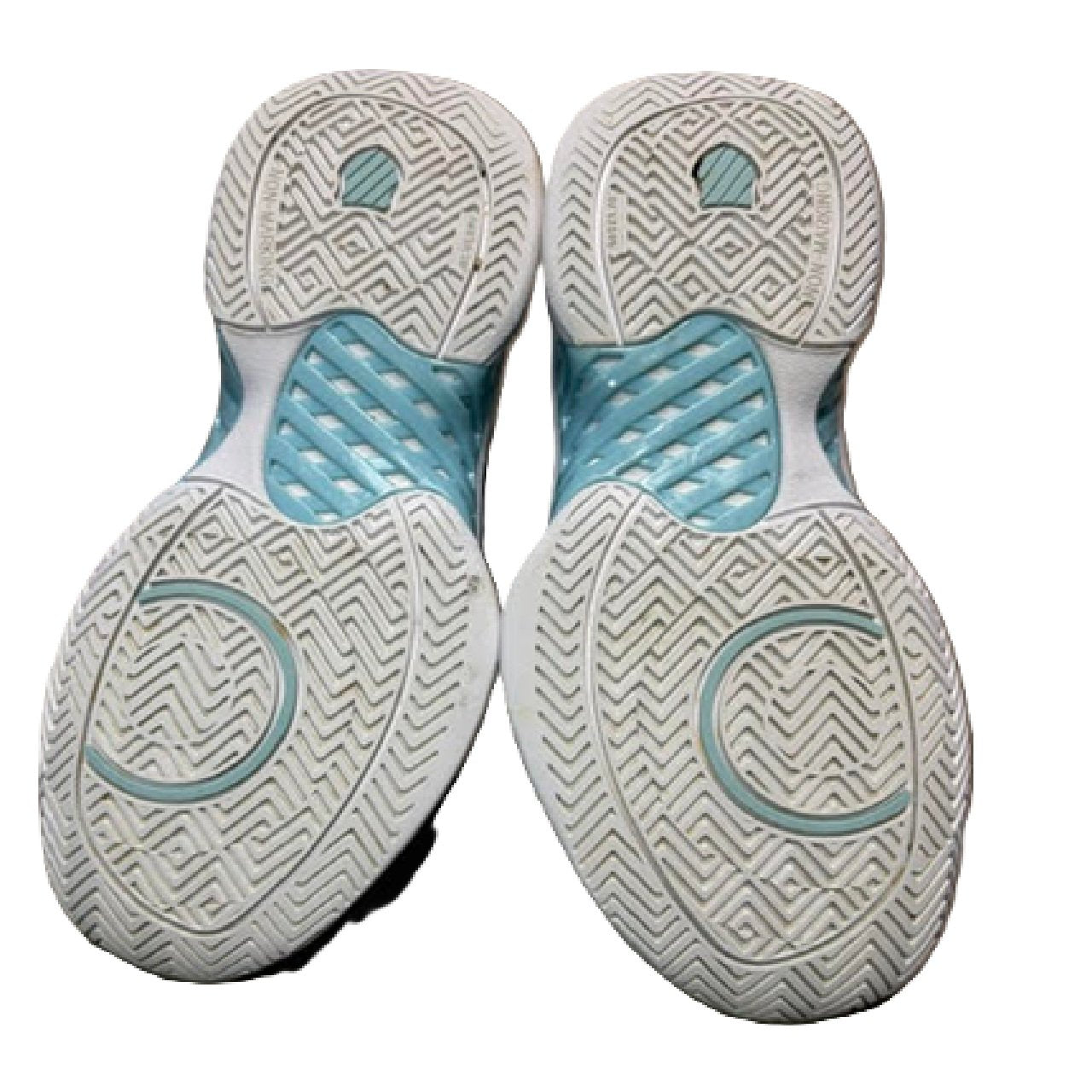 K-Swiss Women's Hypercourt Express 2 tennis shoe US 8  Vaporous Gray/White/Blue Glow BM1