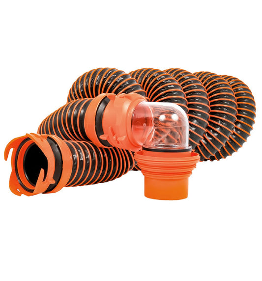 Camco RhinoEXTREME 15' Sewer Hose Kit w/Swivel Fitting 4 In 1 Elbow Caps
