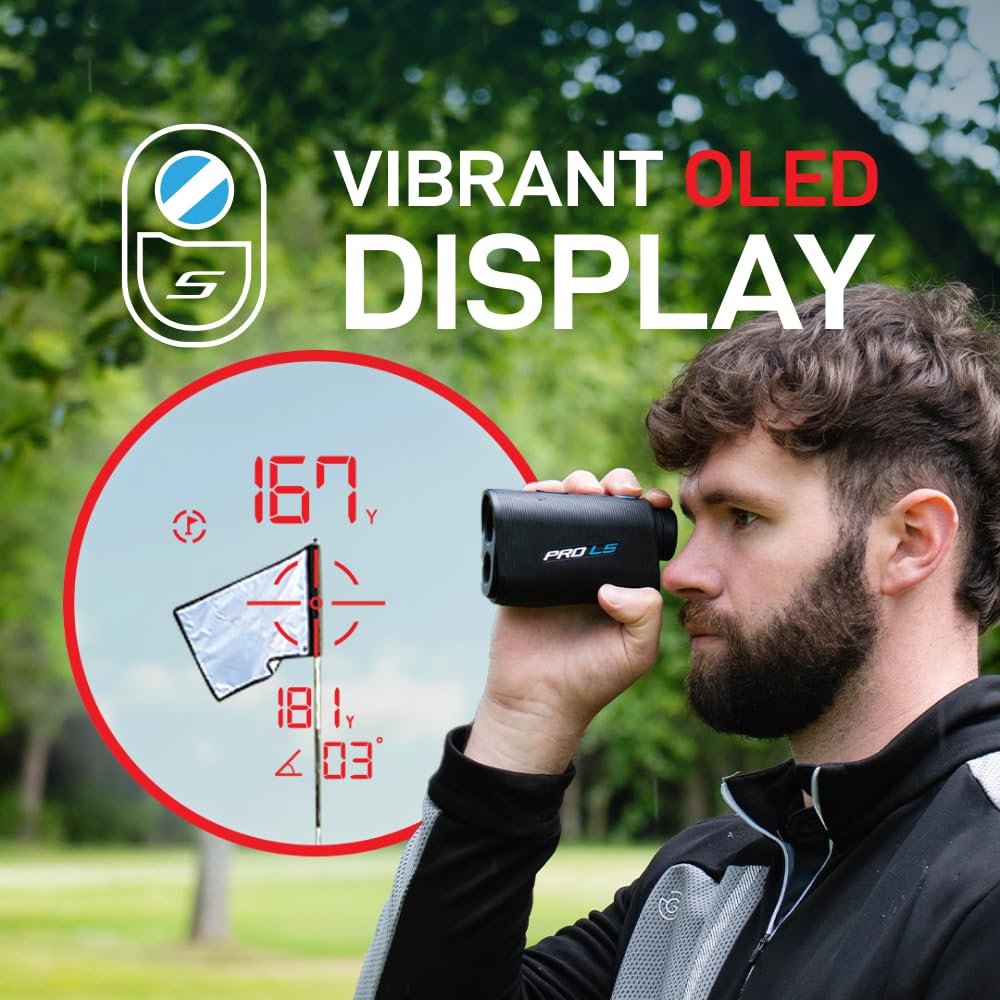 Shot Scope PRO L5 Golf Rangefinder with OLED Display,  1300 Yard Range -BLK