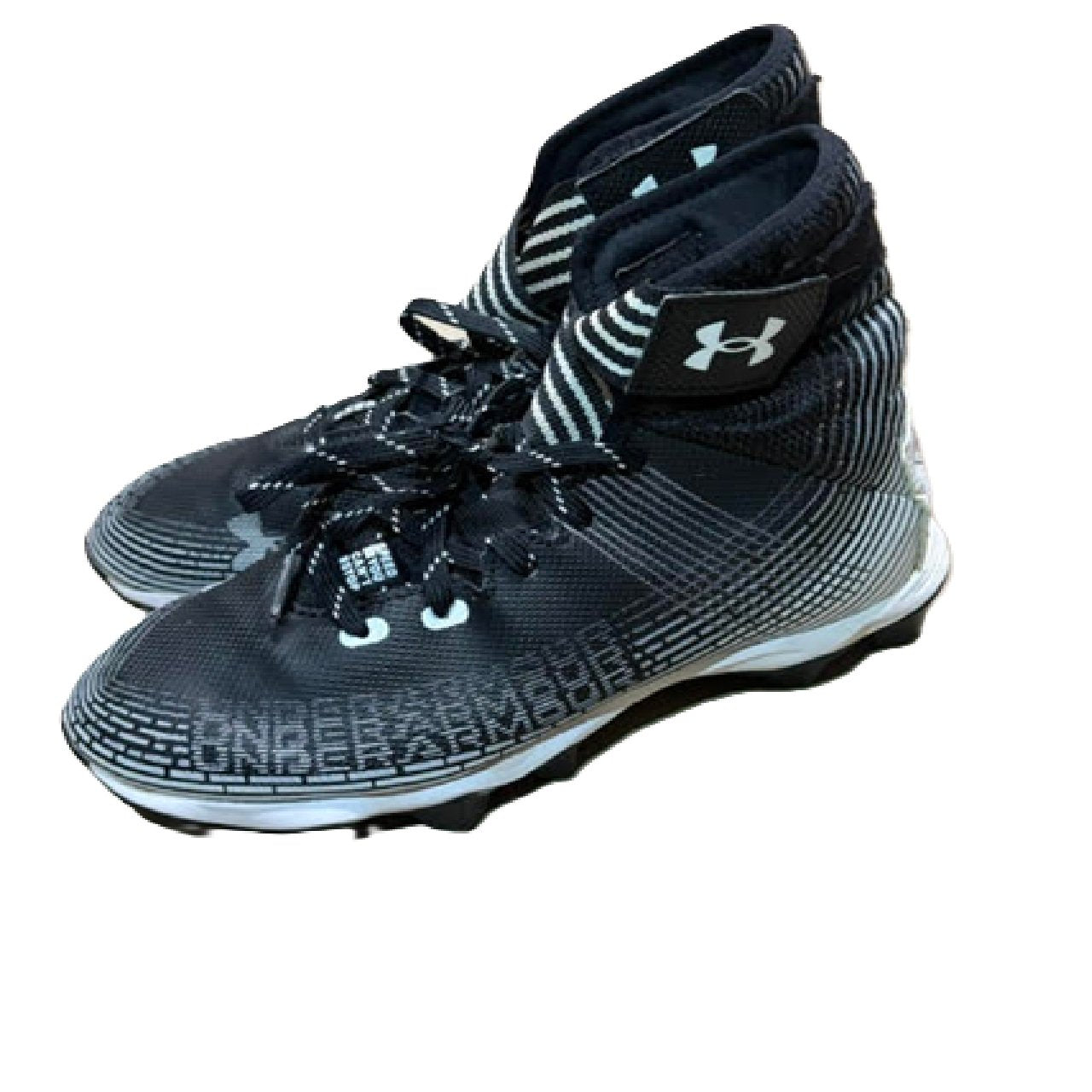 Under Armour Highlight Franchise Jr. Football Cleats - Youth Size 5Y Black White BM1