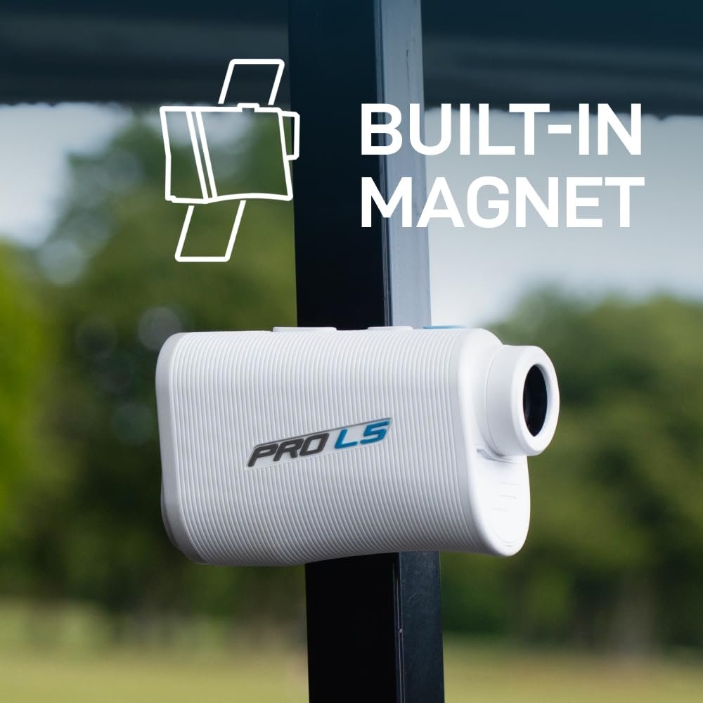 Shot Scope PRO L5 Golf Rangefinder with OLED Display,  1300 Yard Range -White