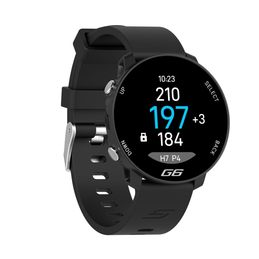 Shot Scope G6 GPS Golf Watch, 38k+ Pre-Loaded Courses, range finder Black