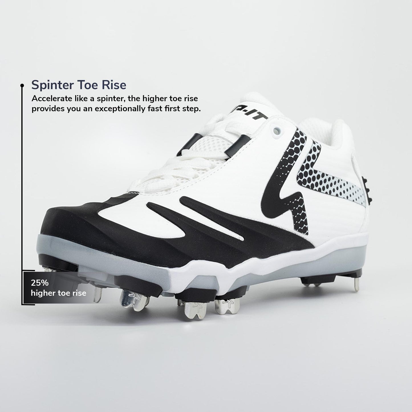 Ringor SwiftStep Pro Metal Softball Cleat |Spike Womens White