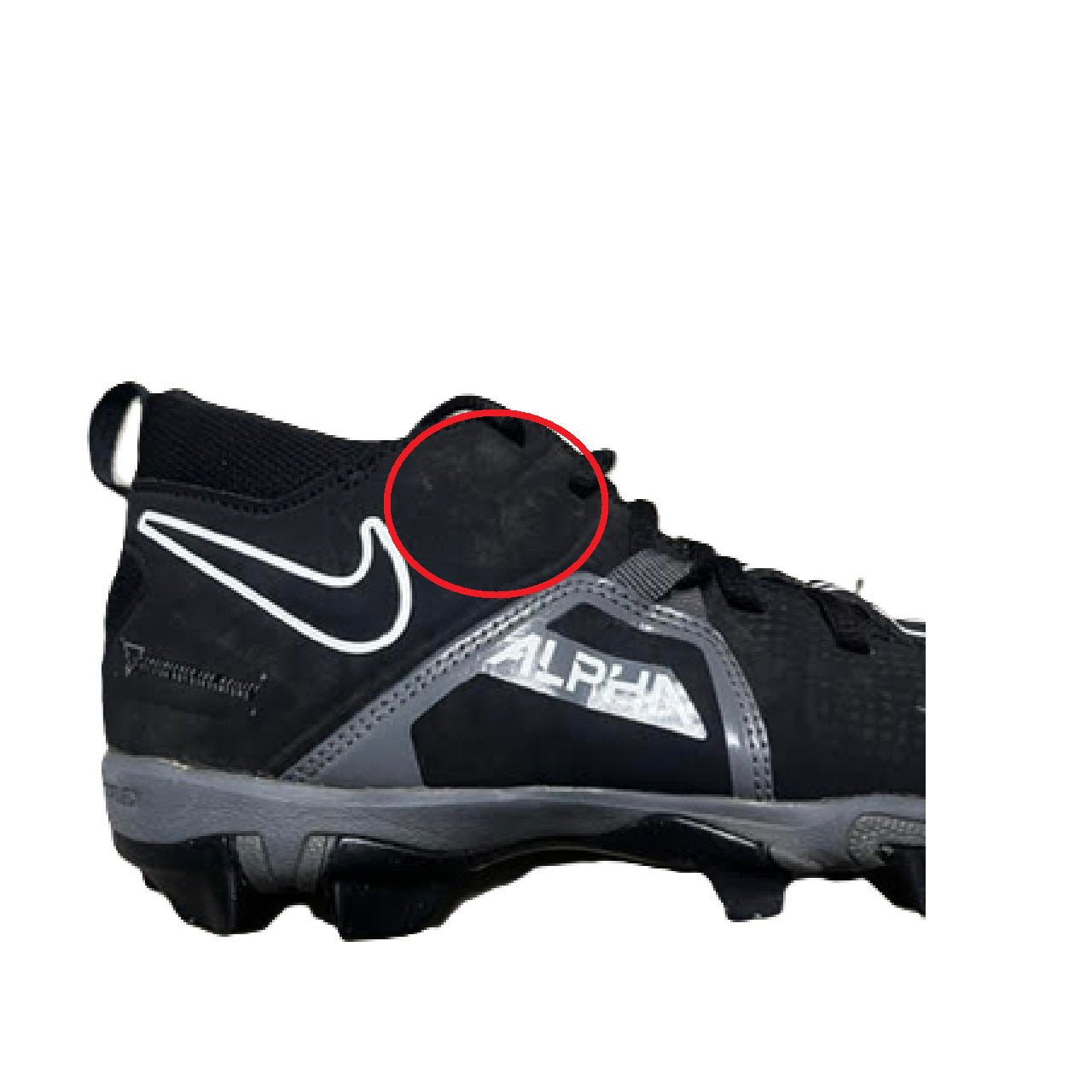 Nike Youth Alpha Menace 3 Shark football cleat 5.5Y Black BM1
