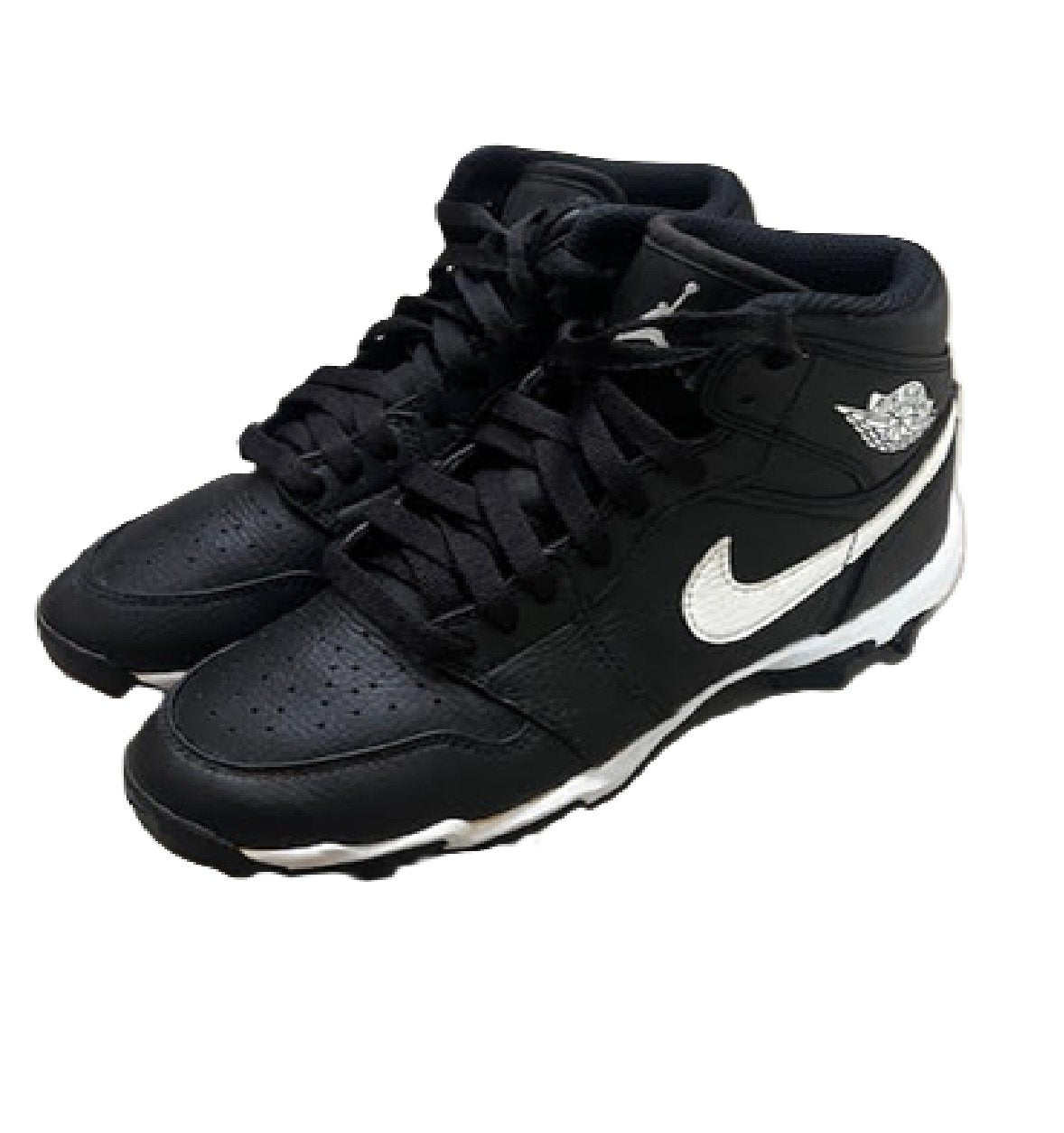 Nike Air Jordan 1 Baseball Cleats Mid Cut 3.5Y Black/White