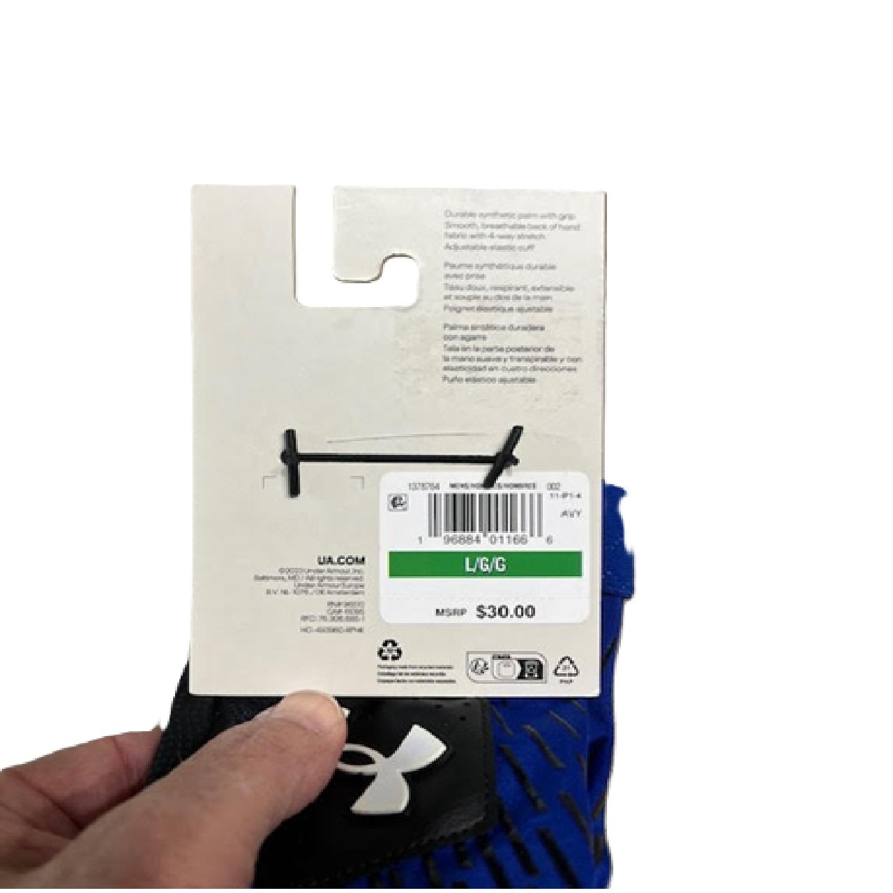 Under Armour Mens Clean Up Baseball Batting Gloves Blue Pair